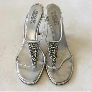 Badgley Mischka Strappy Silver Sandals
